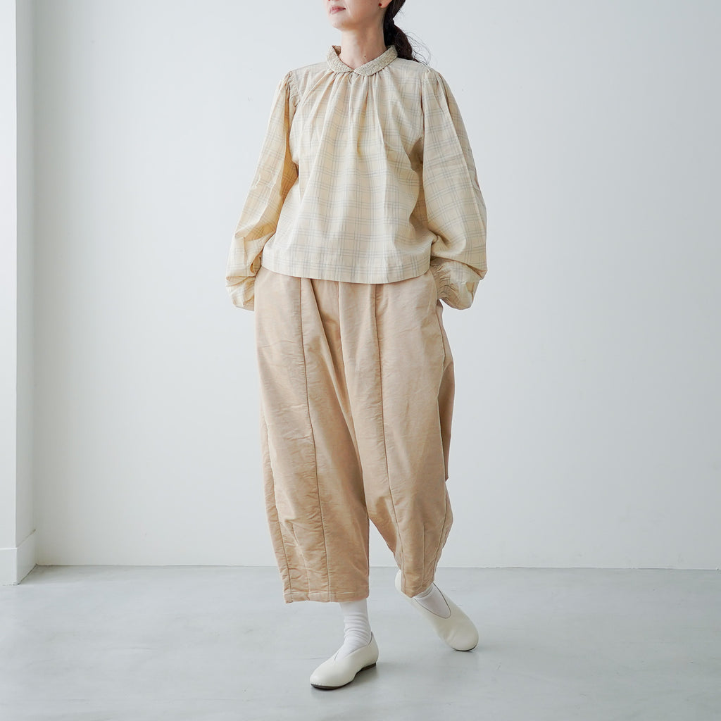 BUNON エンブロイダリー カラーブラウス(チェック)