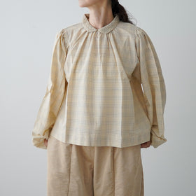 BUNON エンブロイダリー カラーブラウス(チェック)