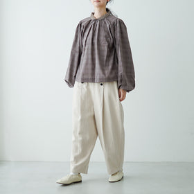 BUNON エンブロイダリー カラーブラウス(チェック)