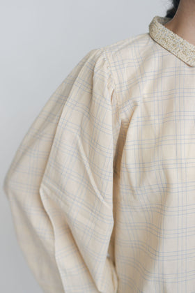 BUNON エンブロイダリー カラーブラウス(チェック)