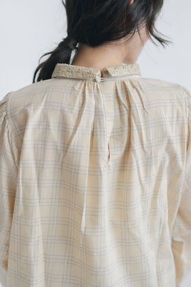 BUNON エンブロイダリー カラーブラウス(チェック)