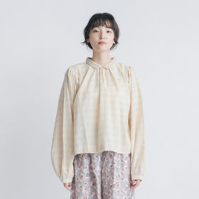 BUNON エンブロイダリー カラーブラウス(チェック)