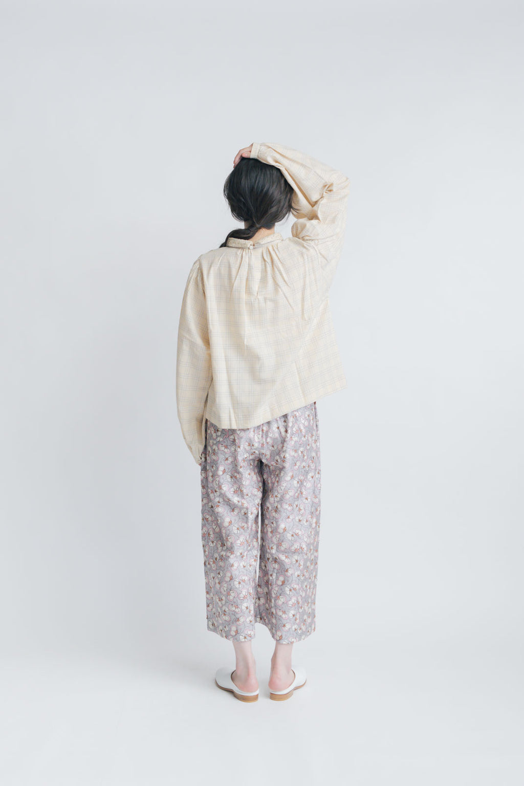 BUNON エンブロイダリー カラーブラウス(チェック)