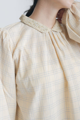 BUNON エンブロイダリー カラーブラウス(チェック)