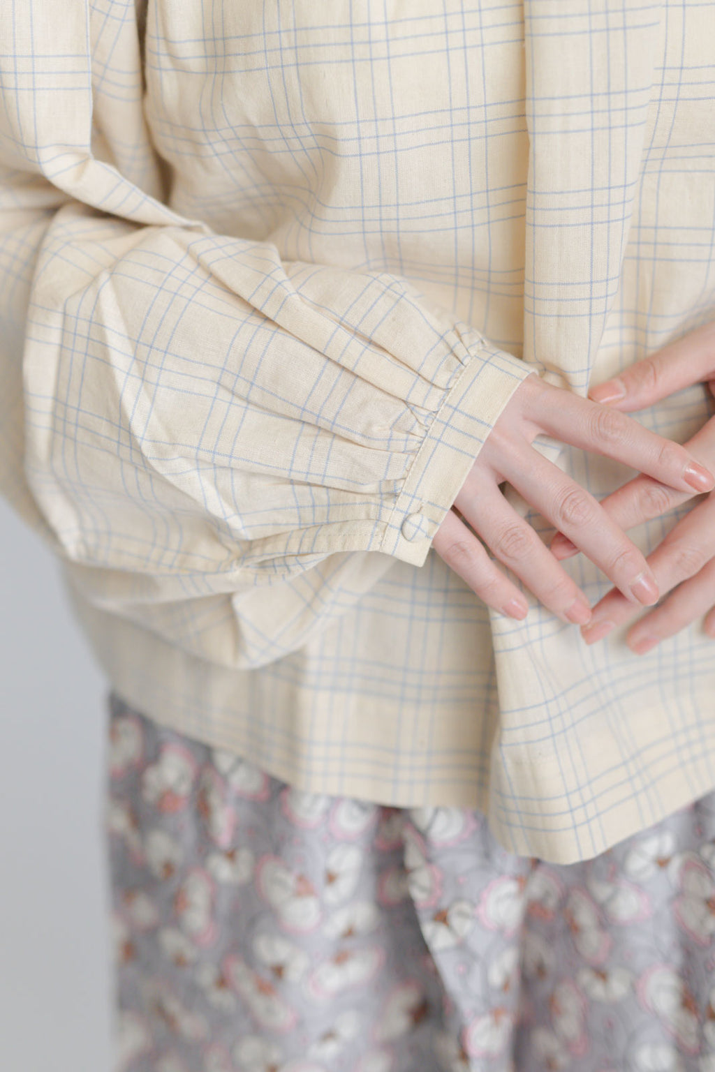 BUNON エンブロイダリー カラーブラウス(チェック)