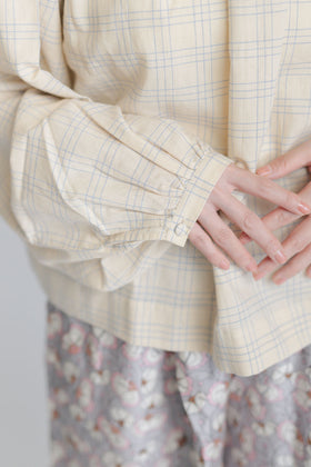 BUNON エンブロイダリー カラーブラウス(チェック)