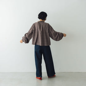 BUNON エンブロイダリー カラーブラウス(チェック)