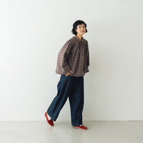 BUNON エンブロイダリー カラーブラウス(チェック)