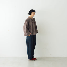 BUNON エンブロイダリー カラーブラウス(チェック)