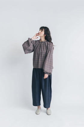 BUNON エンブロイダリー カラーブラウス(チェック)