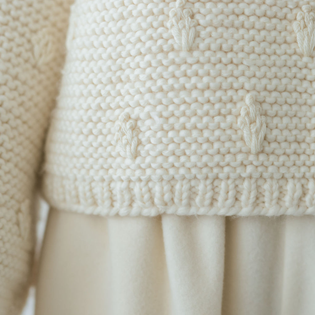 BUNON ハンドニット エンブロイダリー プルオーバー