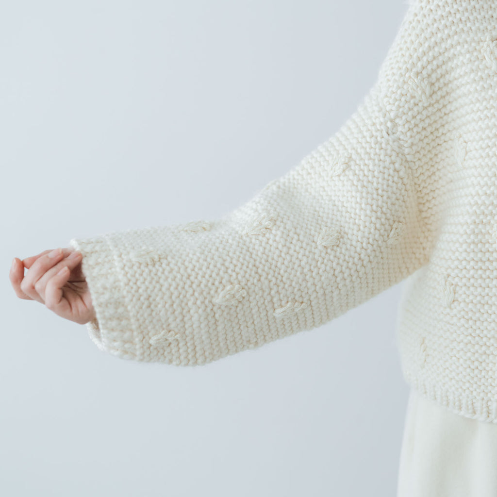 BUNON ハンドニット エンブロイダリー プルオーバー