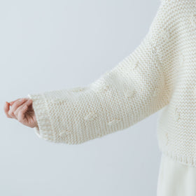 BUNON ハンドニット エンブロイダリー プルオーバー