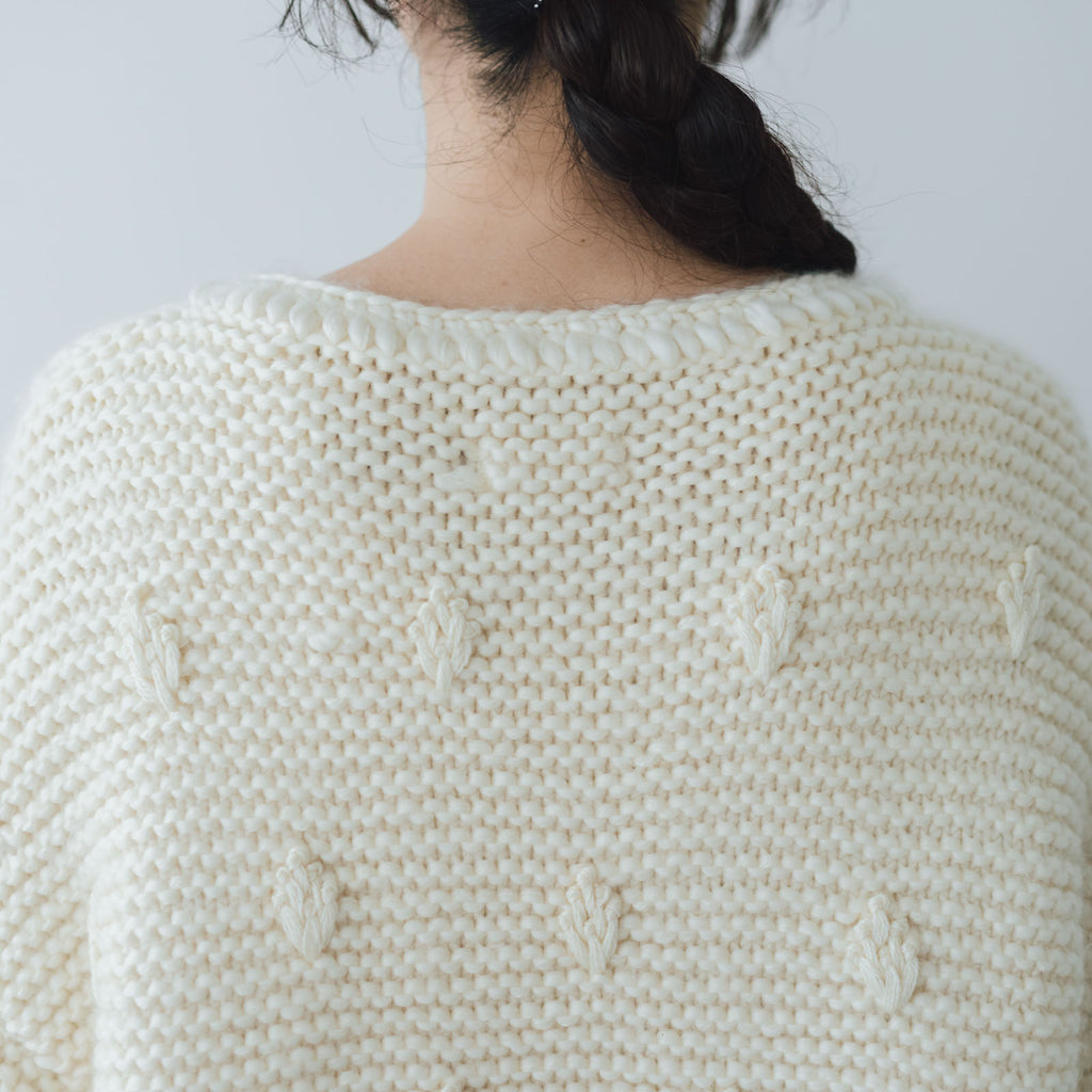 BUNON ハンドニット エンブロイダリー プルオーバー