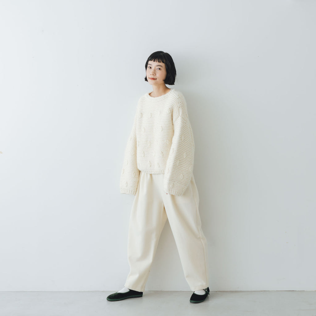 BUNON ハンドニット エンブロイダリー プルオーバー