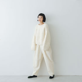 BUNON ハンドニット エンブロイダリー プルオーバー