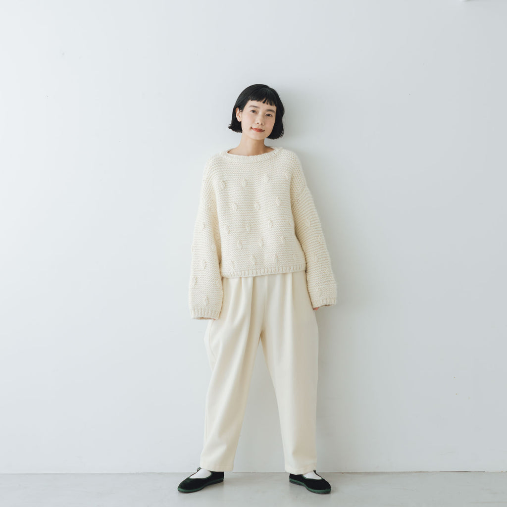 BUNON ハンドニット エンブロイダリー プルオーバー