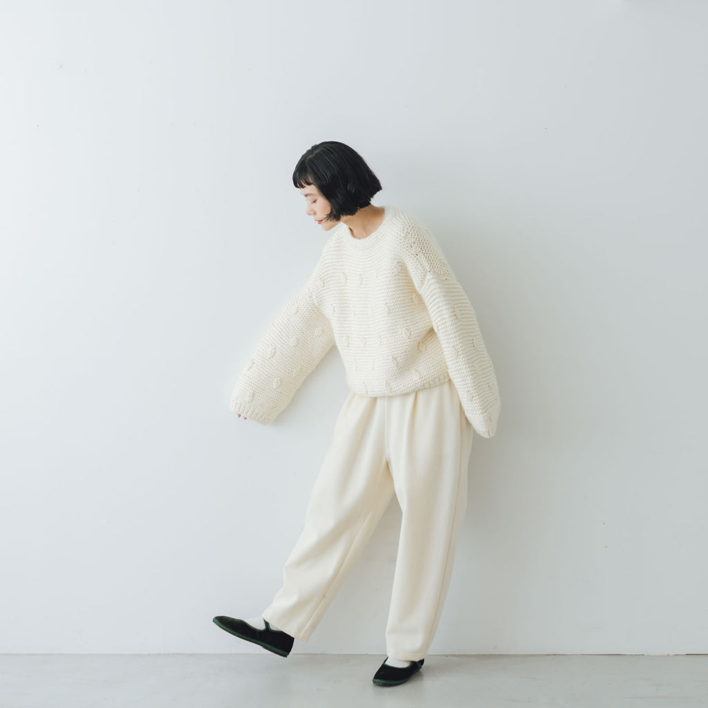 BUNON ハンドニット エンブロイダリー プルオーバー