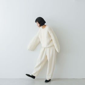 BUNON ハンドニット エンブロイダリー プルオーバー