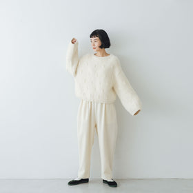 BUNON ハンドニット エンブロイダリー プルオーバー