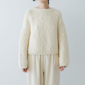 BUNON ハンドニット エンブロイダリー プルオーバー