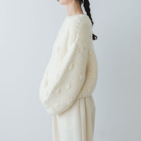 BUNON ハンドニット エンブロイダリー プルオーバー