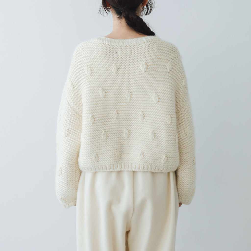 BUNON ハンドニット エンブロイダリー プルオーバー