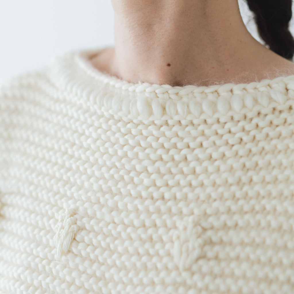 BUNON ハンドニット エンブロイダリー プルオーバー