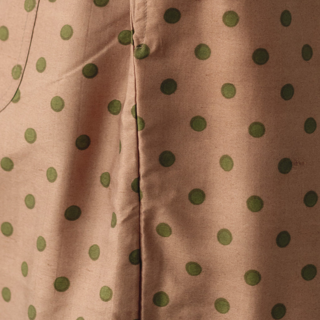 BUNON タックパンツ ドットプリント コーラルブラウン