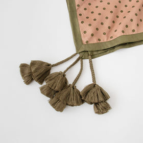 BUNON タッセルスカーフ ドットプリント