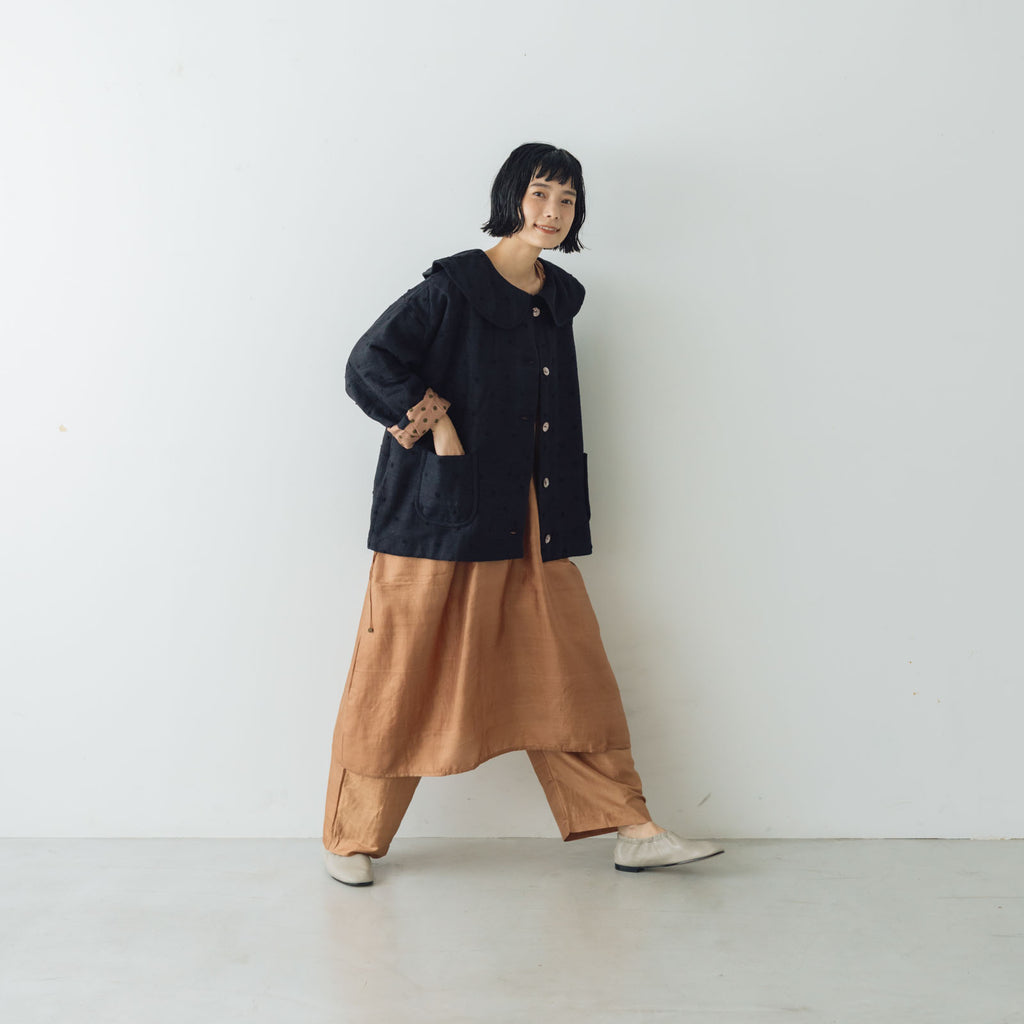 BUNON ラウンドカラーブルゾン ブラック