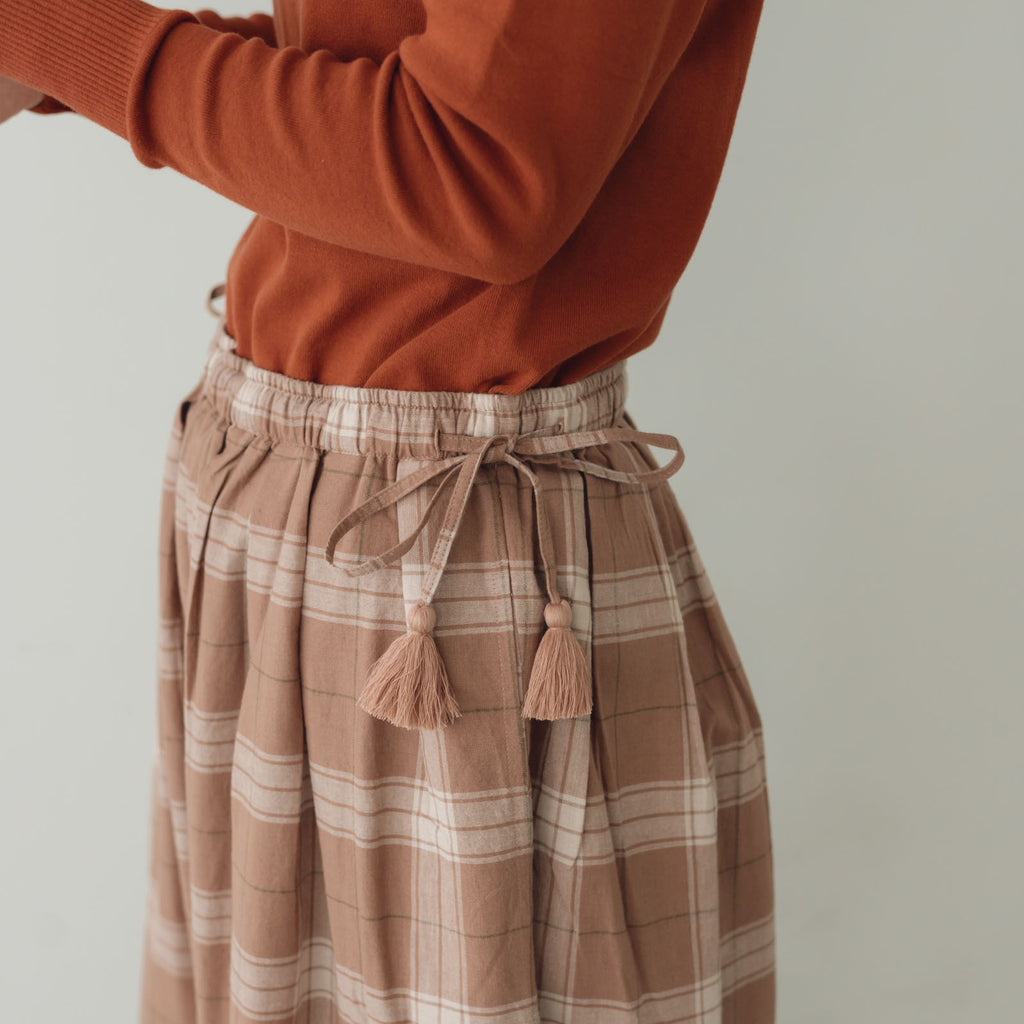 BUNON タックギャザーバルーンパンツ コーラルブラウン