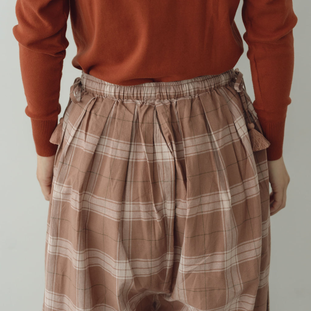 BUNON タックギャザーバルーンパンツ コーラルブラウン