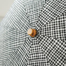 ボンボンストア ドローイングチェック 折りたたみ傘 ブラック