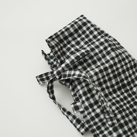 ボンボンストア ドローイングチェック 折りたたみ傘 ブラック