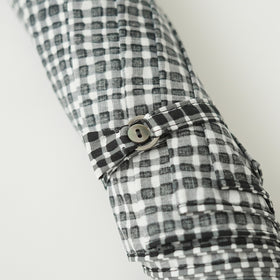 ボンボンストア ドローイングチェック 折りたたみ傘 ブラック