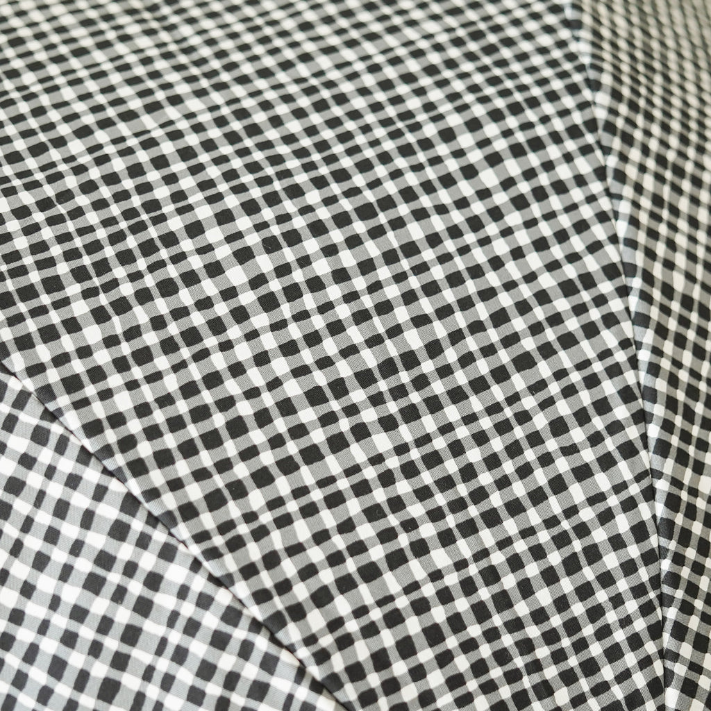 ボンボンストア ドローイングチェック 折りたたみ傘 ブラック