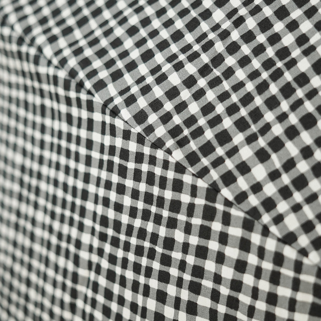 ボンボンストア ドローイングチェック 折りたたみ傘 ブラック