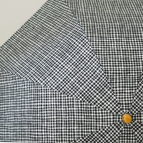 ボンボンストア ドローイングチェック 折りたたみ傘 ブラック