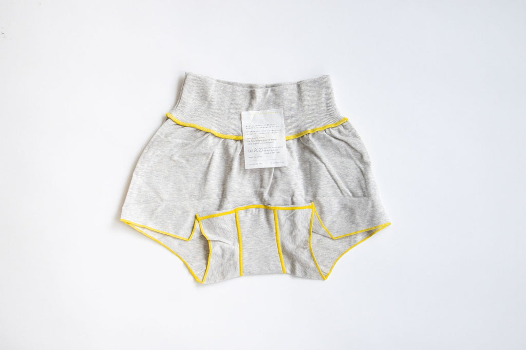 JUBAN DO ONI レディースボックスパンツ グレー×イエロー