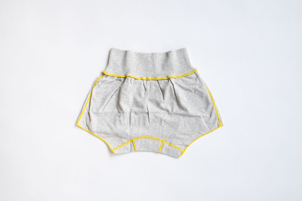 JUBAN DO ONI レディースボックスパンツ グレー×イエロー