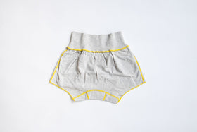 JUBAN DO ONI レディースボックスパンツ グレー×イエロー
