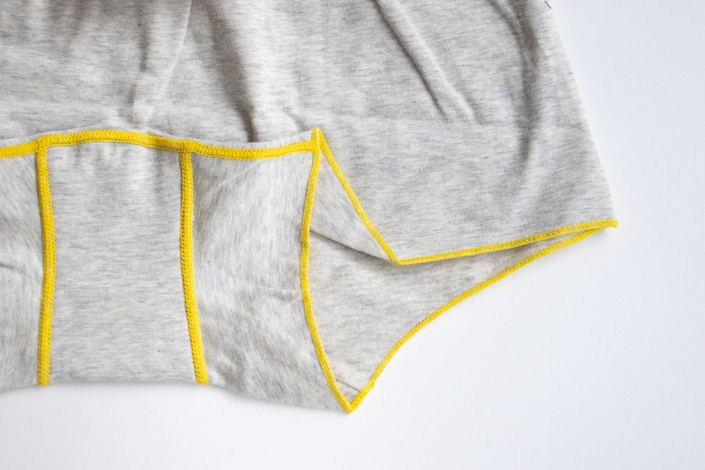 JUBAN DO ONI レディースボックスパンツ グレー×イエロー