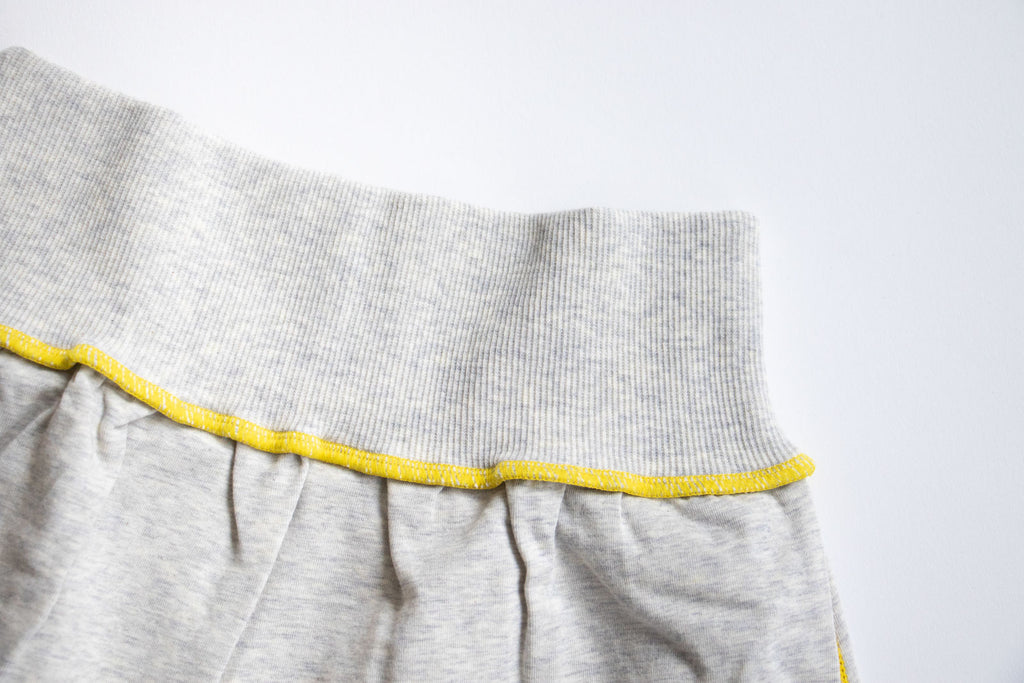 JUBAN DO ONI レディースボックスパンツ グレー×イエロー