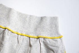 JUBAN DO ONI レディースボックスパンツ グレー×イエロー