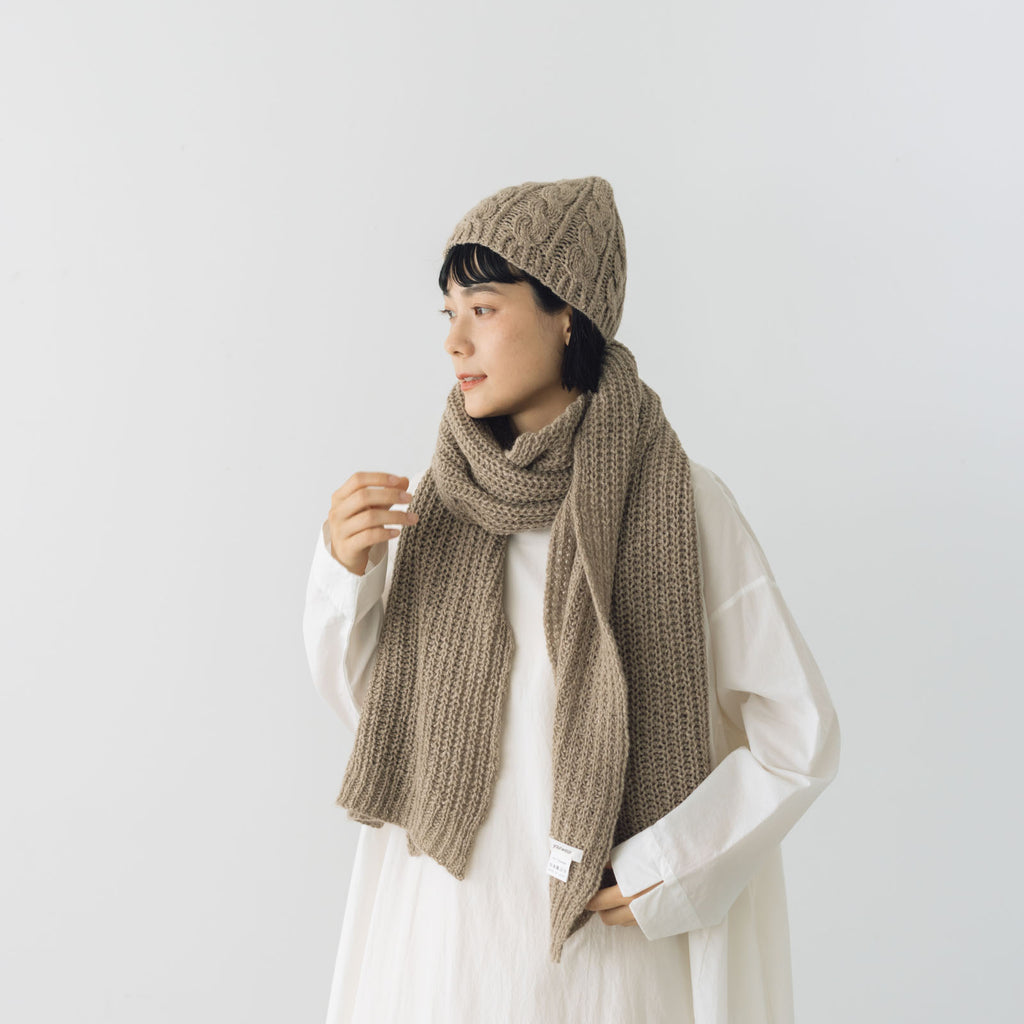 yourwear カシミヤリブステッチストール
