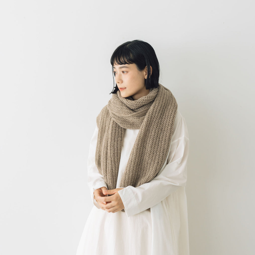 yourwear カシミヤリブステッチストール