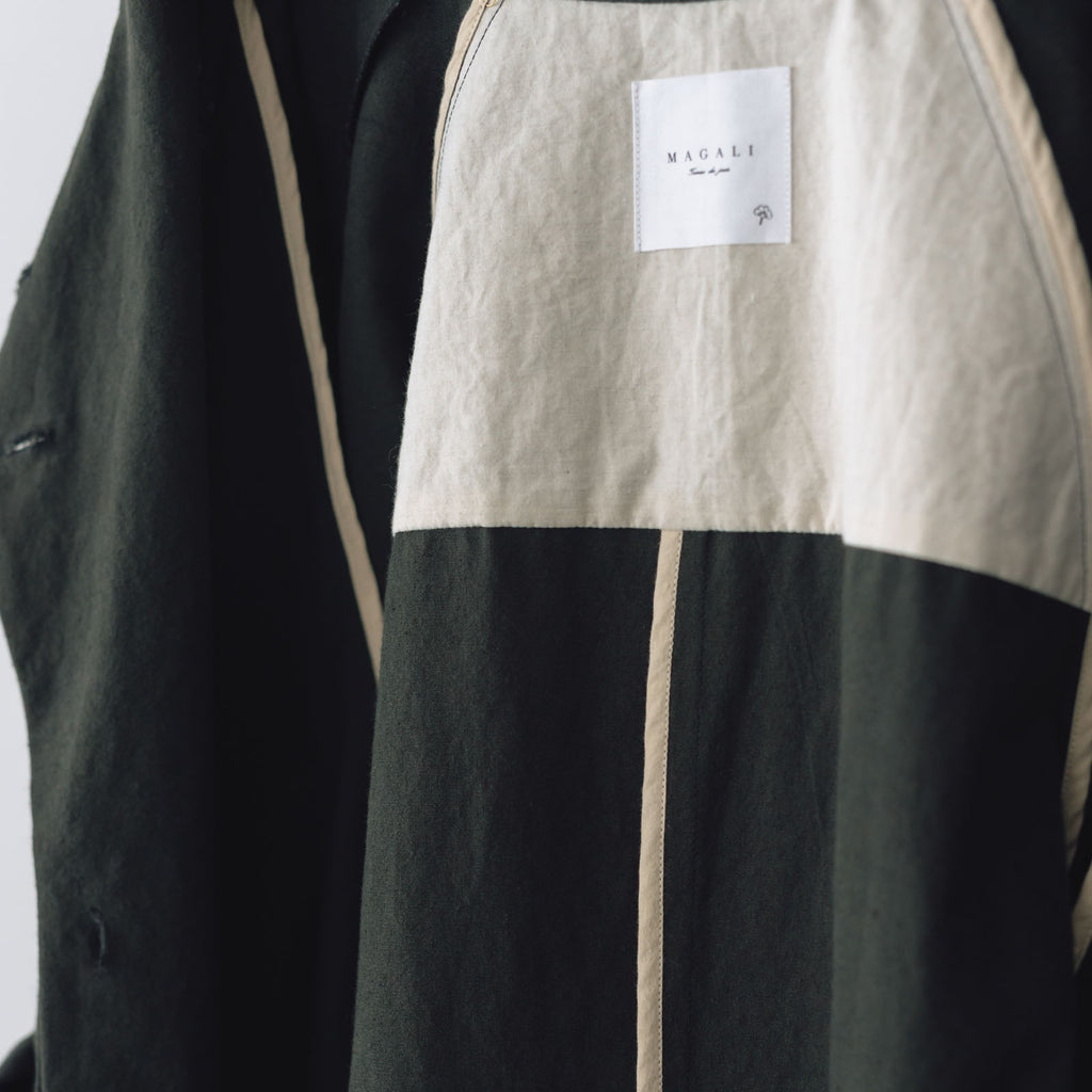 MAGALI コットンリネン アンティークキャンバス トレンチコート