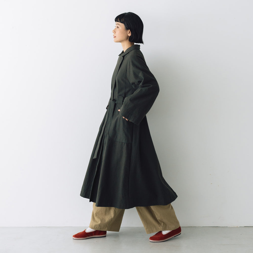 MAGALI コットンリネン アンティークキャンバス トレンチコート