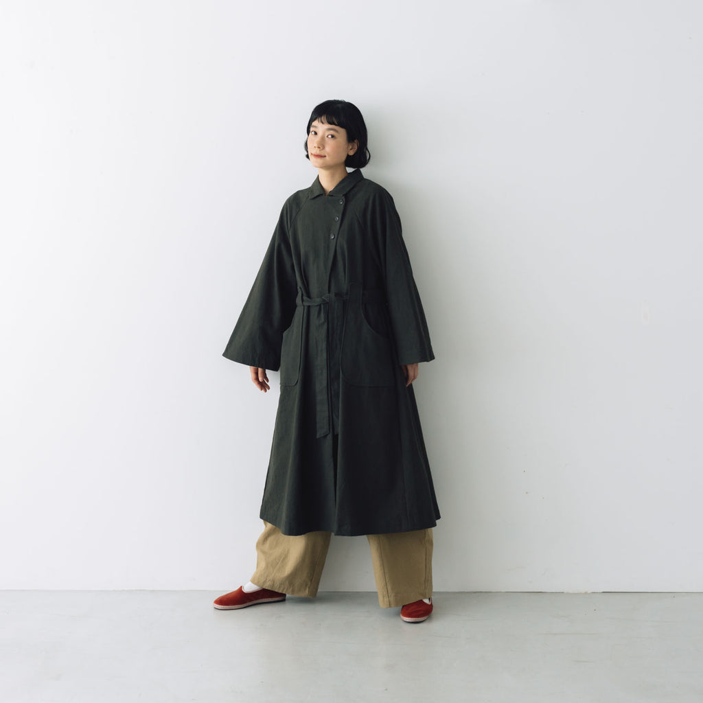 MAGALI コットンリネン アンティークキャンバス トレンチコート